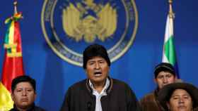 Evo Morales, presidente de Bolivia, durante una rueda de prensa tras la crisis electoral.
