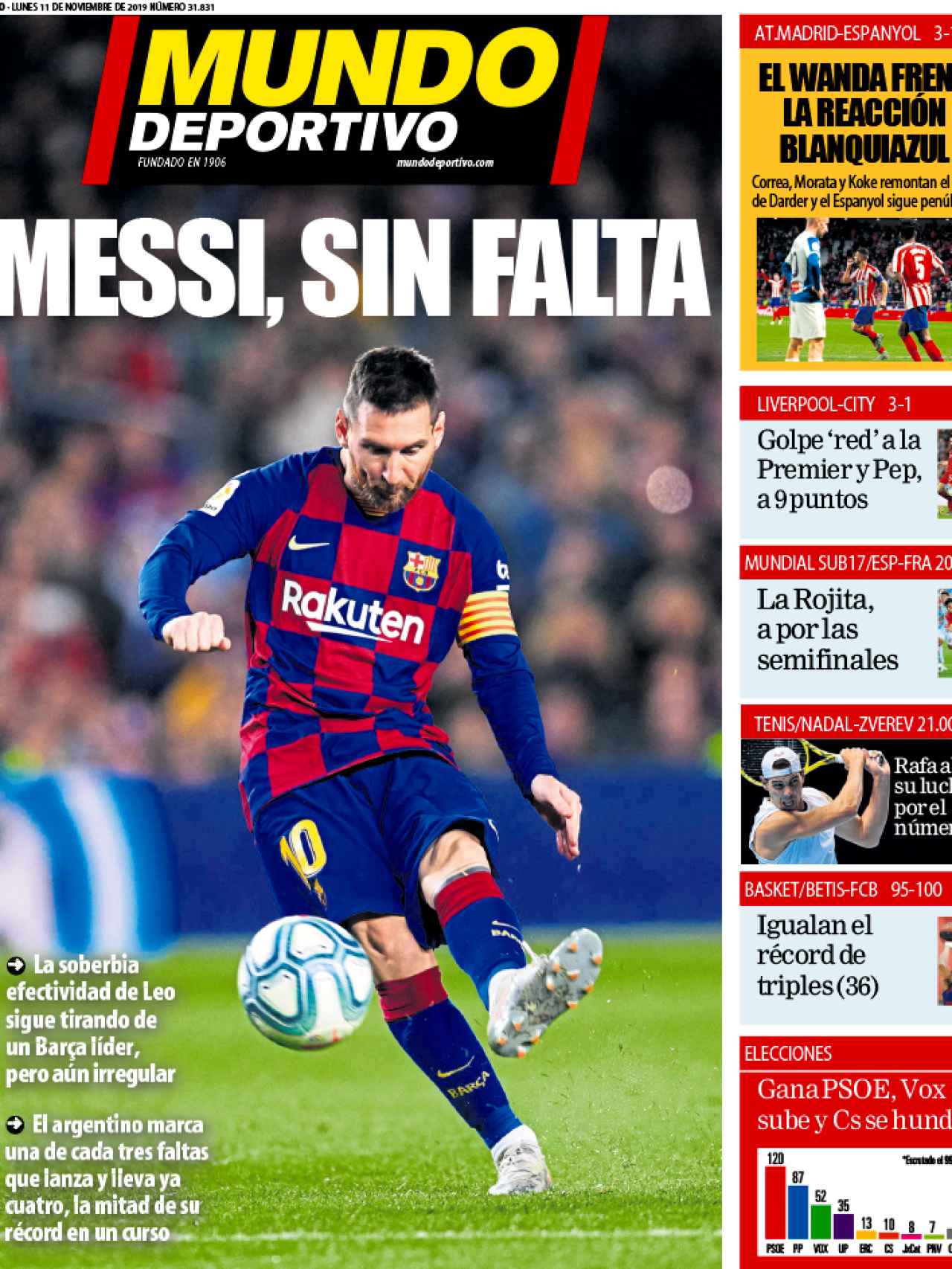 La portada del diario Mundo Deportivo (11/10/2019)