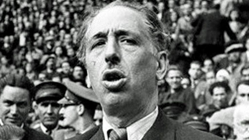 El expresidente de la Generalitat Lluís Companys durante un mitin.