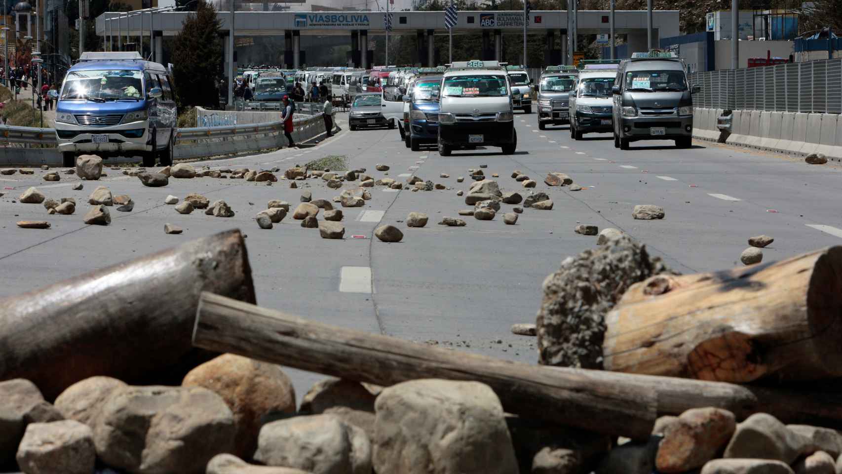 Barricadas en una de las calles de La Paz, Bolivia