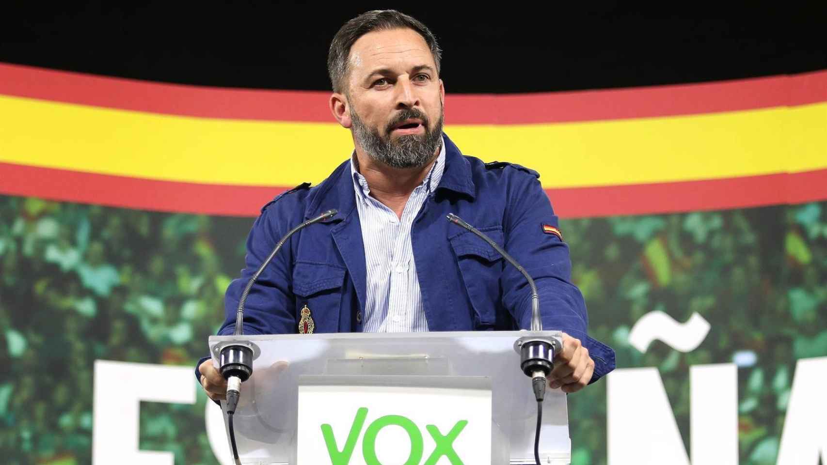 Santiago Abascal, líder de Vox, en una imagen de la campaña electoral