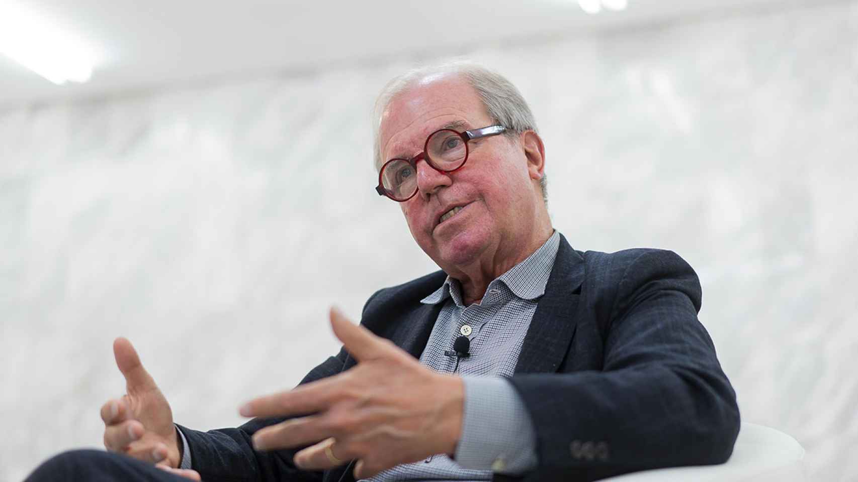 Nicolás Negroponte en un momento de la entrevista tras su charla en el WOBI de Madrid
