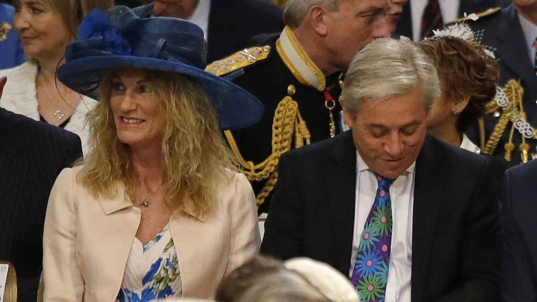 Sally y John Bercow durante la celebración del 90 aniversario de la reina Isabel II.