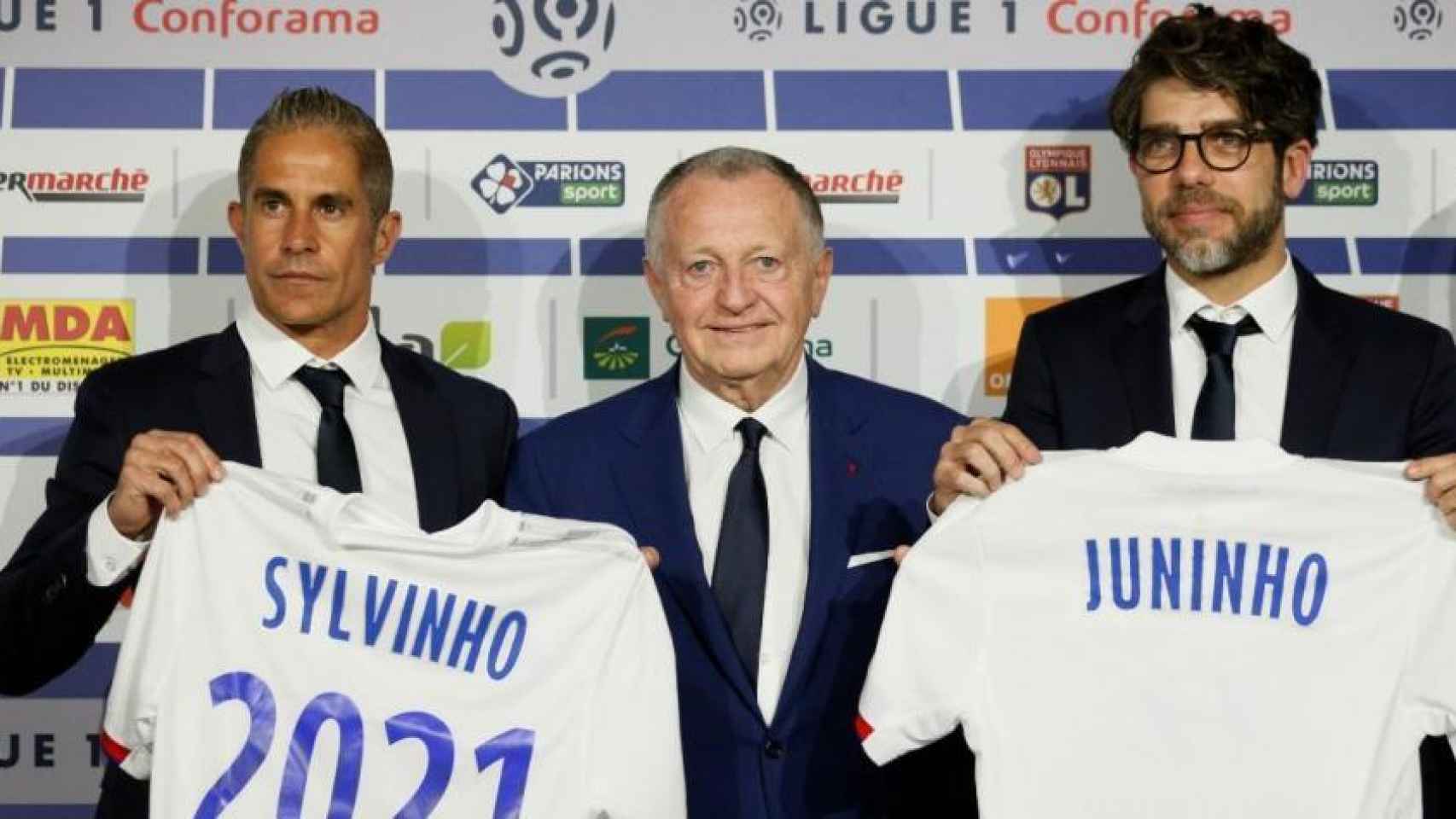 Sylvinho y Juninho en Lyon.