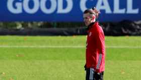 Gareth Bale, en un entrenamiento de la selección de Gales