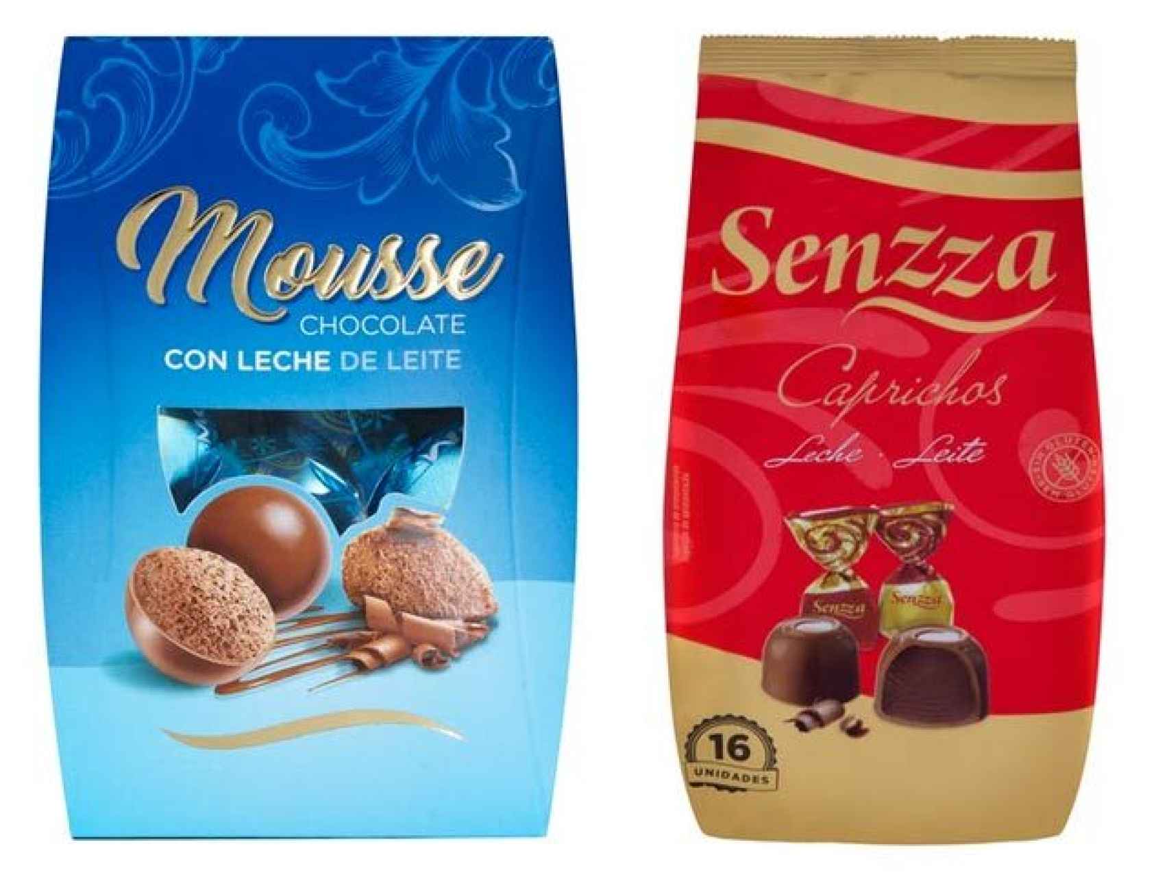 Los bombones Senzza se venden exclusivamente en Mercadona. Los fabrica Chocolates Valor.