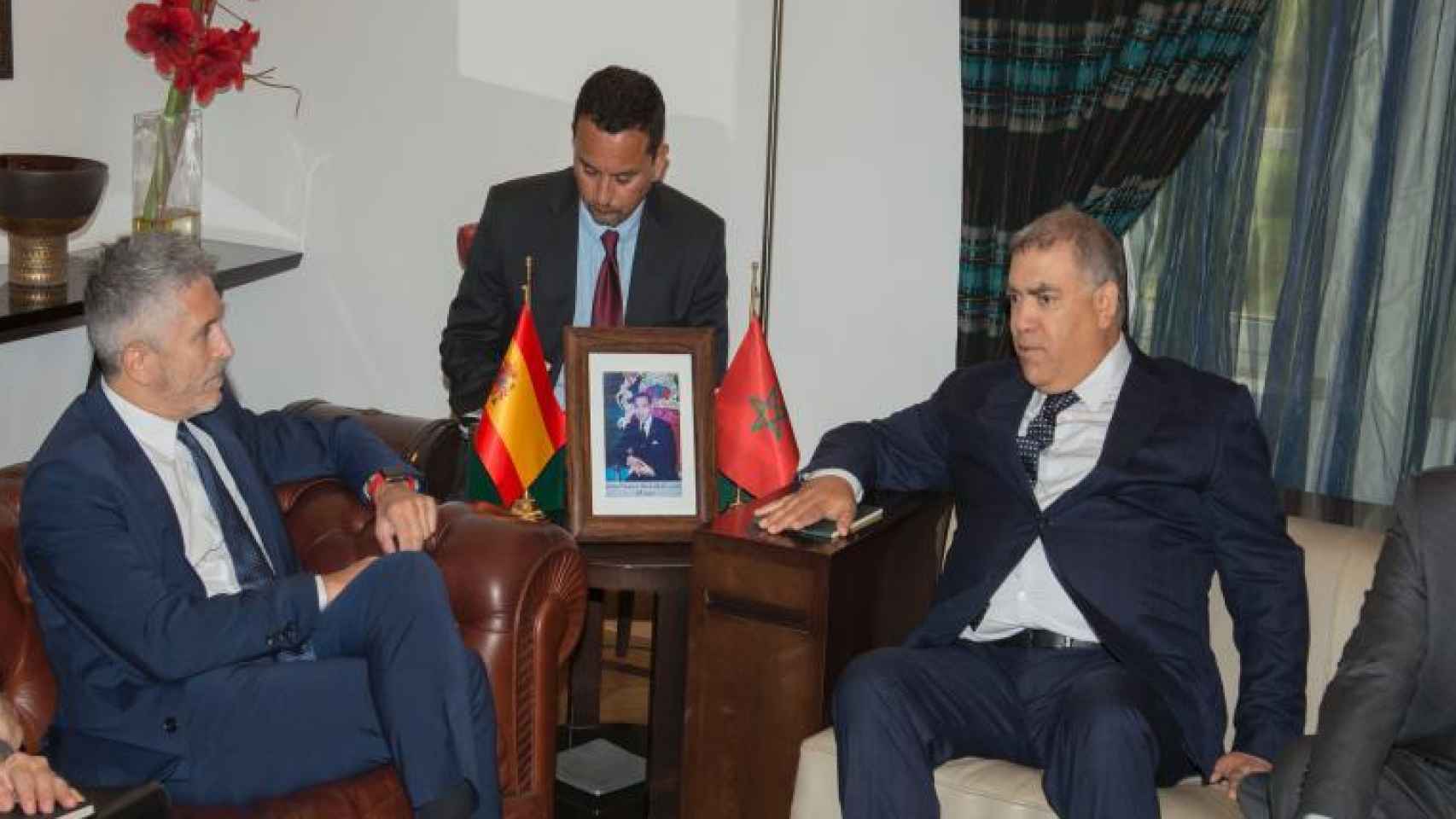 Fernando Grande-Marlaska, reunido en Rabat con su homólogo marroquí Abdelouafi Laftit el pasado mes de septiembre.