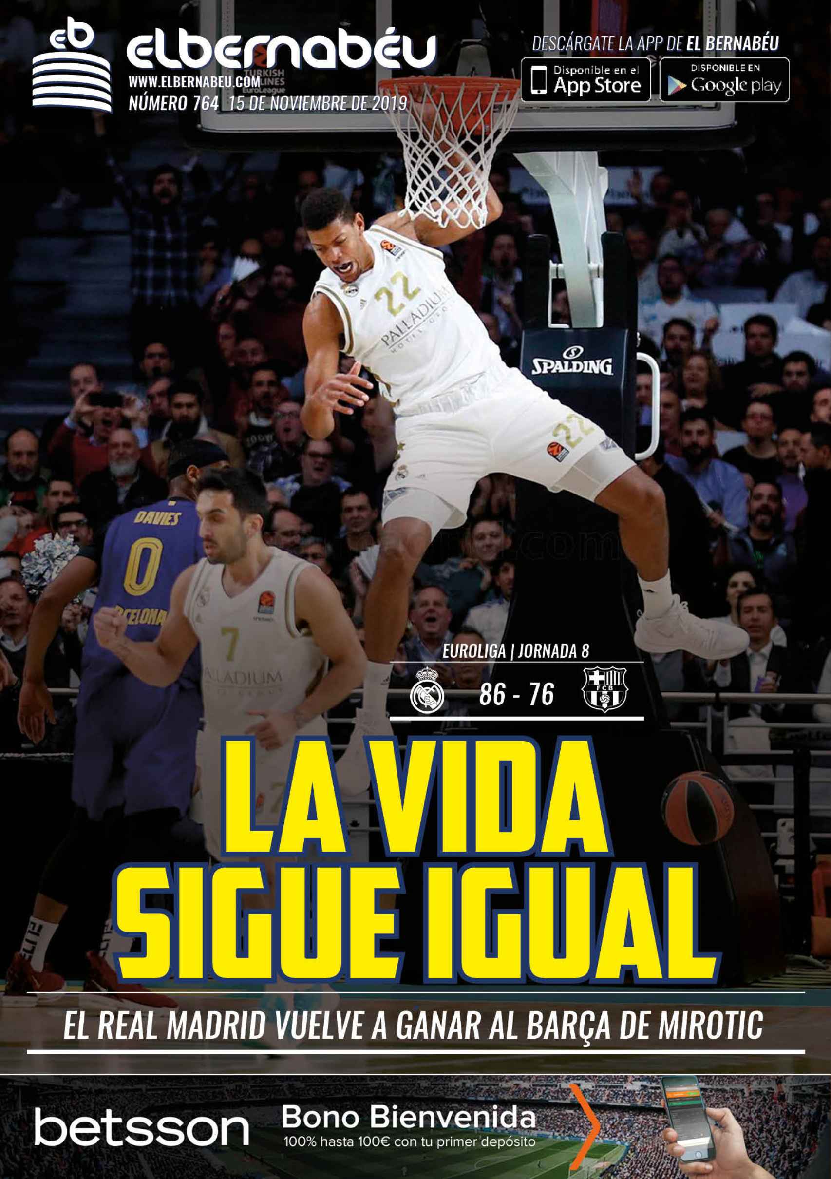 La portada de El Bernabéu (15/11/2019)