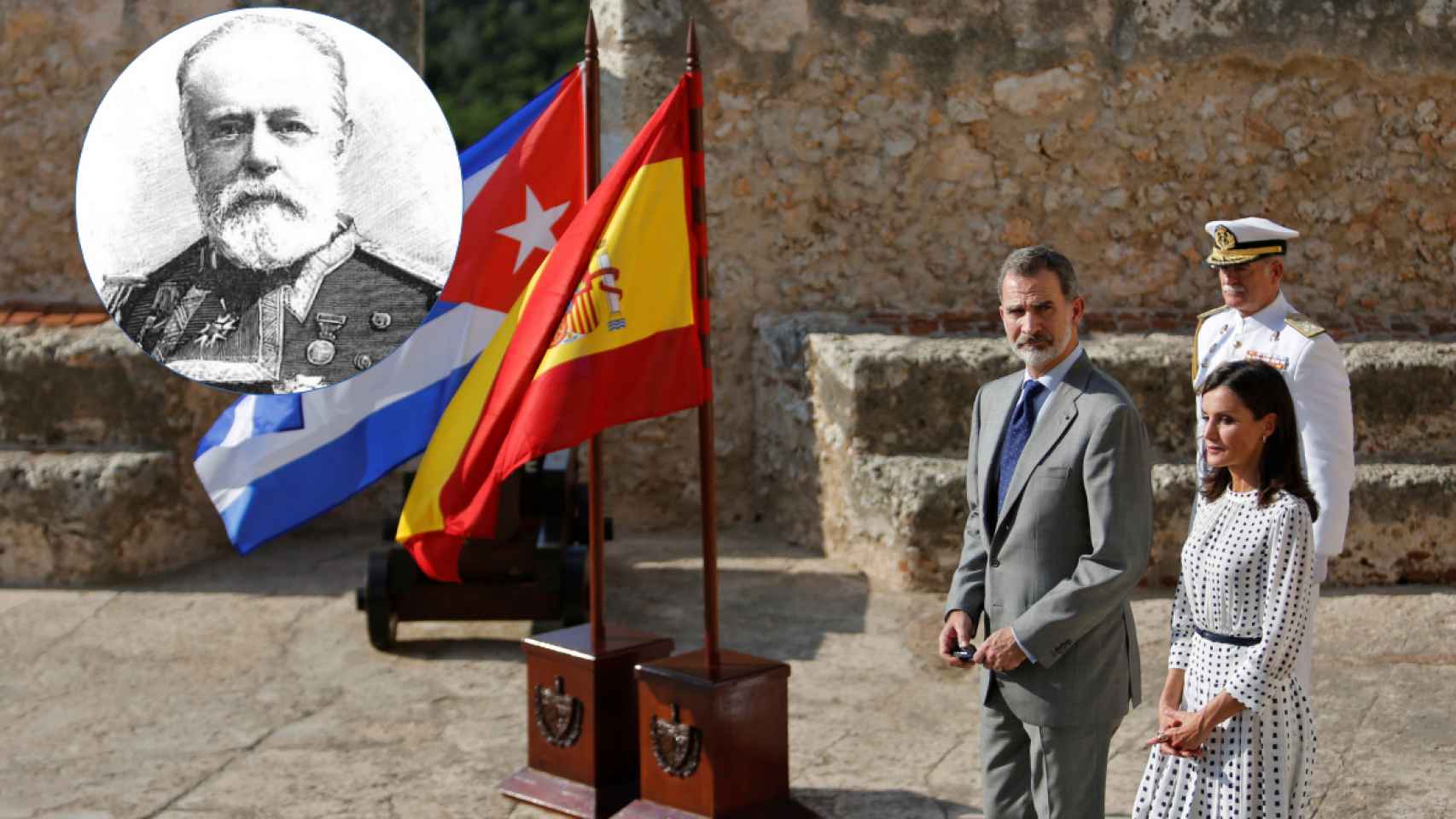 Los Reyes Felipe VI y Letizia, en los actos de homenaje a los héroes de Cuba.