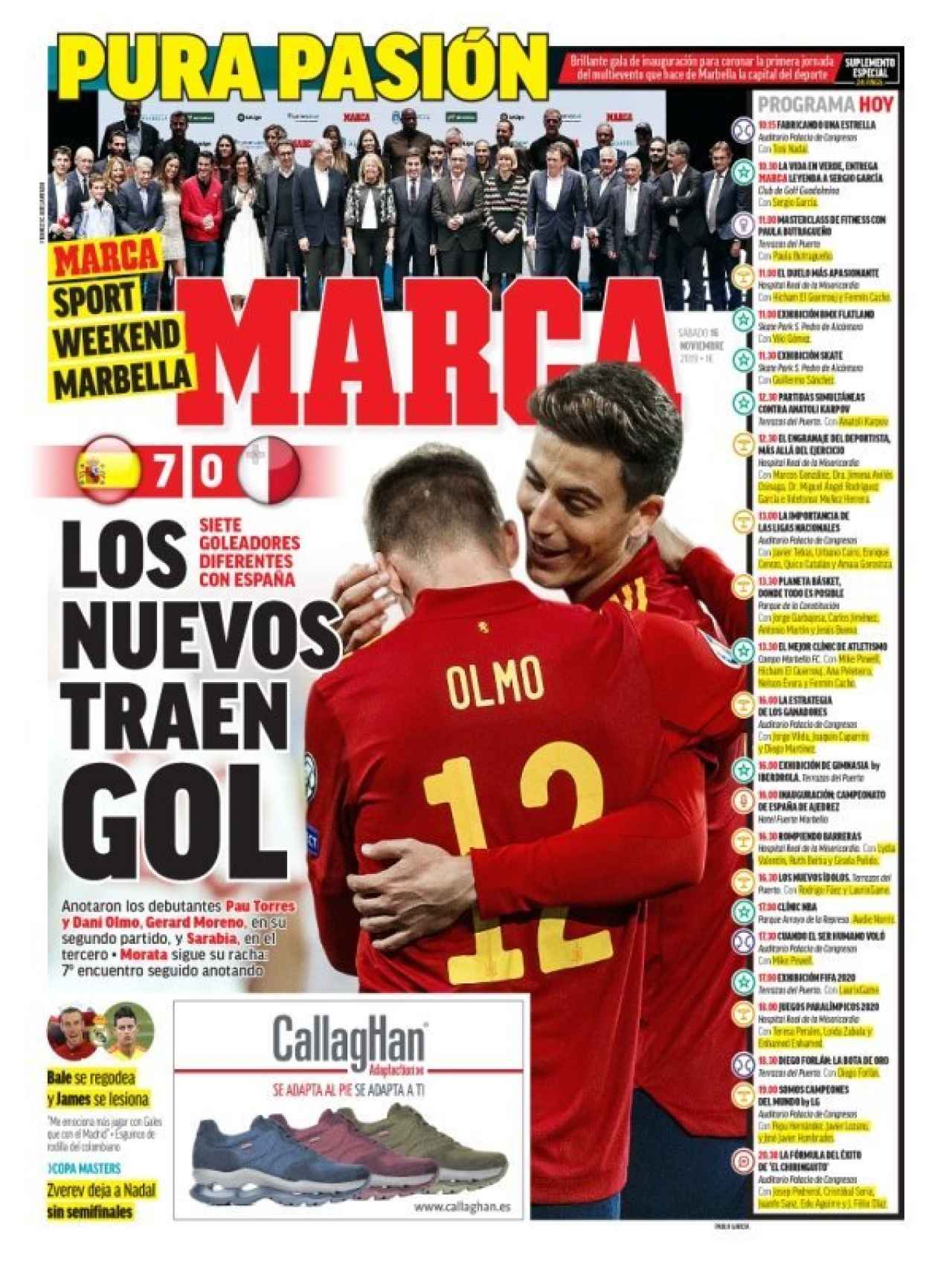 La portada del diario MARCA (16/11/2019)
