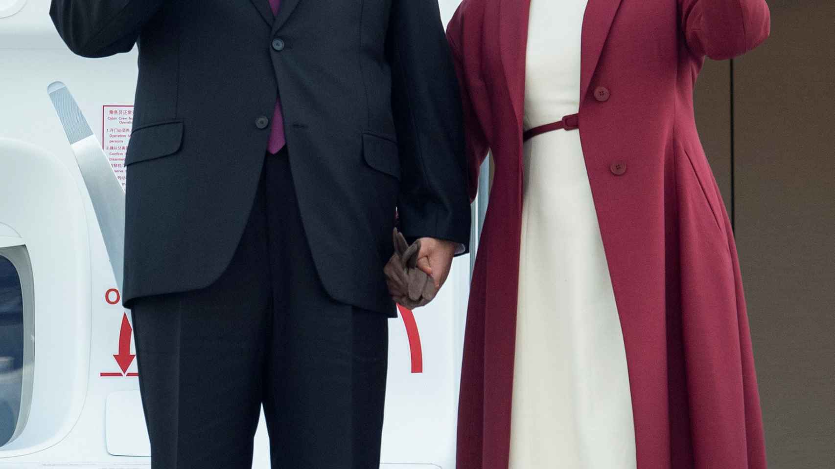 El presidente Xi Jinping junto a su mujer Peng Liyuan en una visita de Estado.