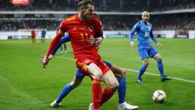 Gareth Bale, en el partido de la selección de Gales contra Azerbaiyán