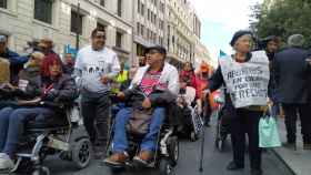 Marcha de jubilados en Madrid en defensa de las pensiones.