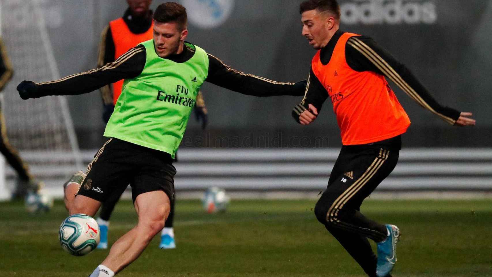 Luka Jovic, en un entrenamiento del Real Madrid