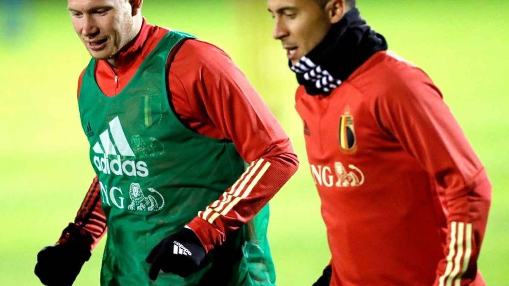 Eden Hazard entrena junto a Kevin De Bruyne con Bélgica