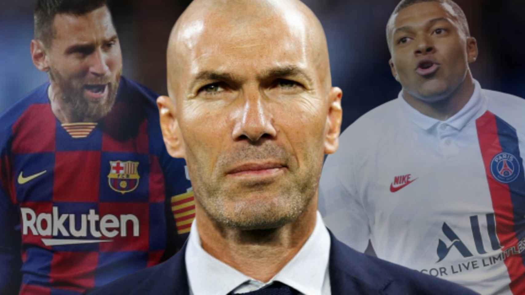 Messi, Zidane y Mbappé.