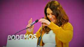 Noelia Vera, portavoz del Consejo de Coordinación de Podemos, en rueda de prensa.