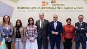 Alejandro Blanco e Ignacio Galán tras el acuerdo entre el COE e Iberdrola por la igualdad de género
