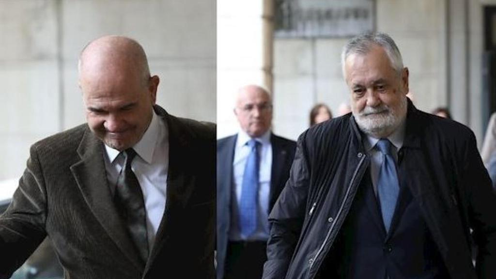 Chaves (izqda.) y Griñán, este martes tras conocer la sentencia de los ERE./