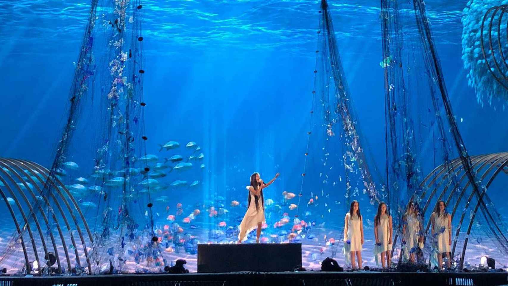 Primer ensayo de Melani en el escenario de Eurovisión Junior