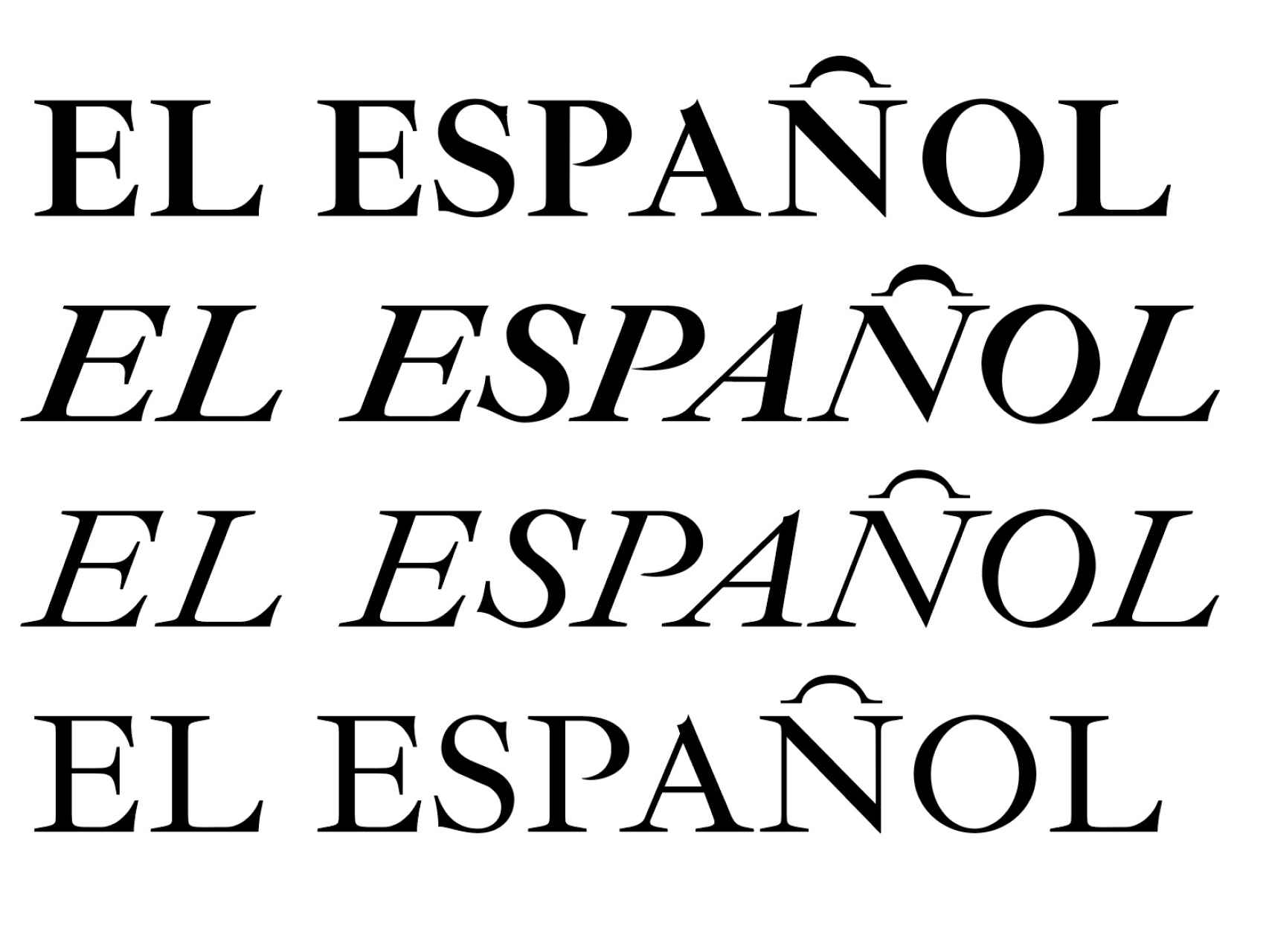 El logo de El Español, escrito con la tipografía Ibarra Real.