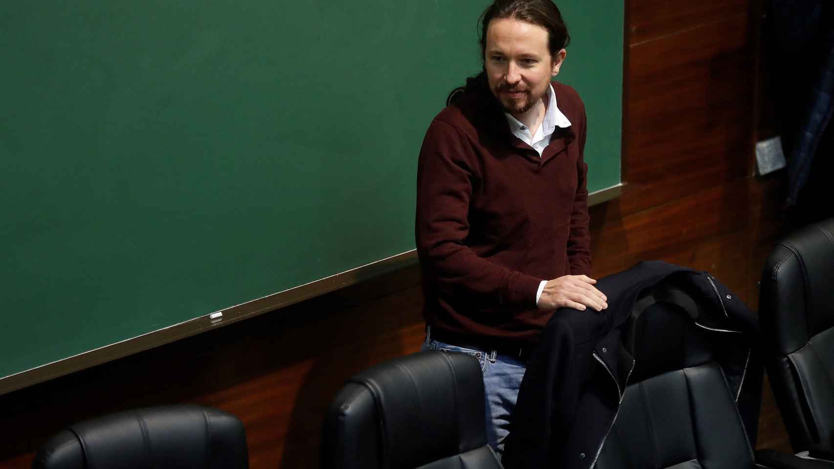 Pablo Iglesias, este jueves en un acto en la Universidad Complutense de Madrid