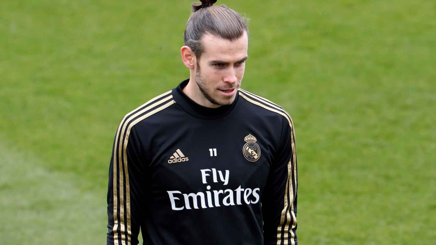 Gareth Bale, sonriendo durante un entrenamiento