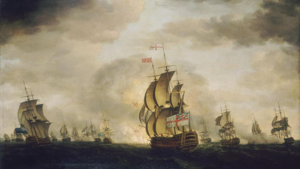 'Batalla del Cabo de San Vicente', un cuadro de Francis Holman.
