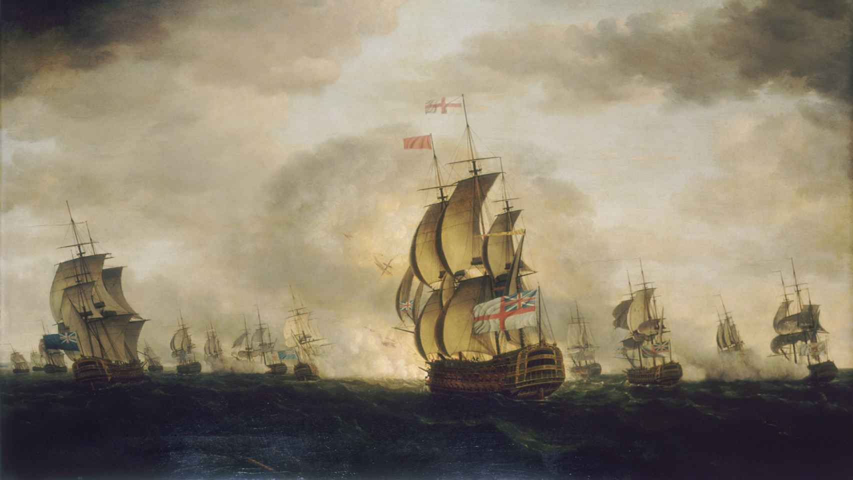 'Batalla del Cabo de San Vicente', un cuadro de Francis Holman.