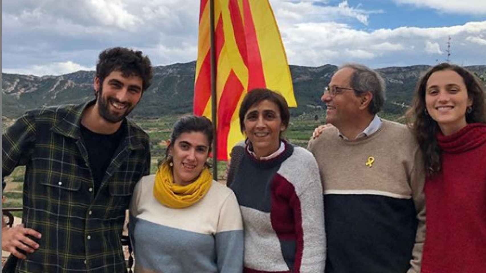 El 'president' de la Generalitat, Quim Torra, junto a su familia.