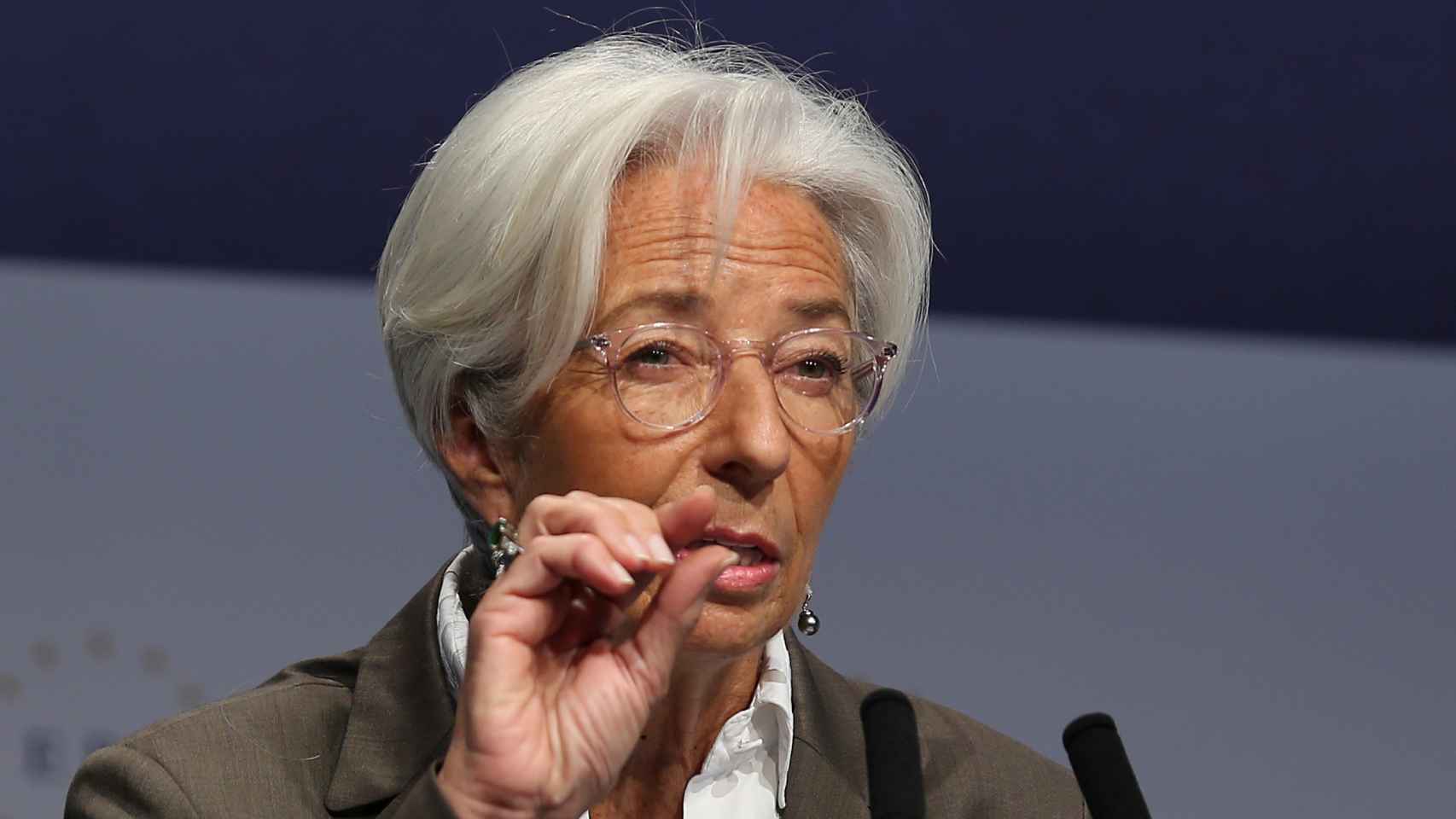 Christine Lagarde, durante su primer discurso al frente del BCE este viernes en Fráncfot