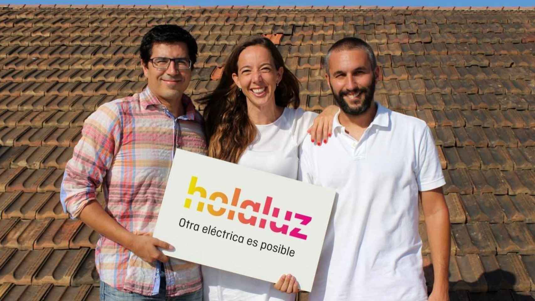 Los fundadores de Holaluz: Ferran Nogué, Carlota Pi y Oriol Vila.