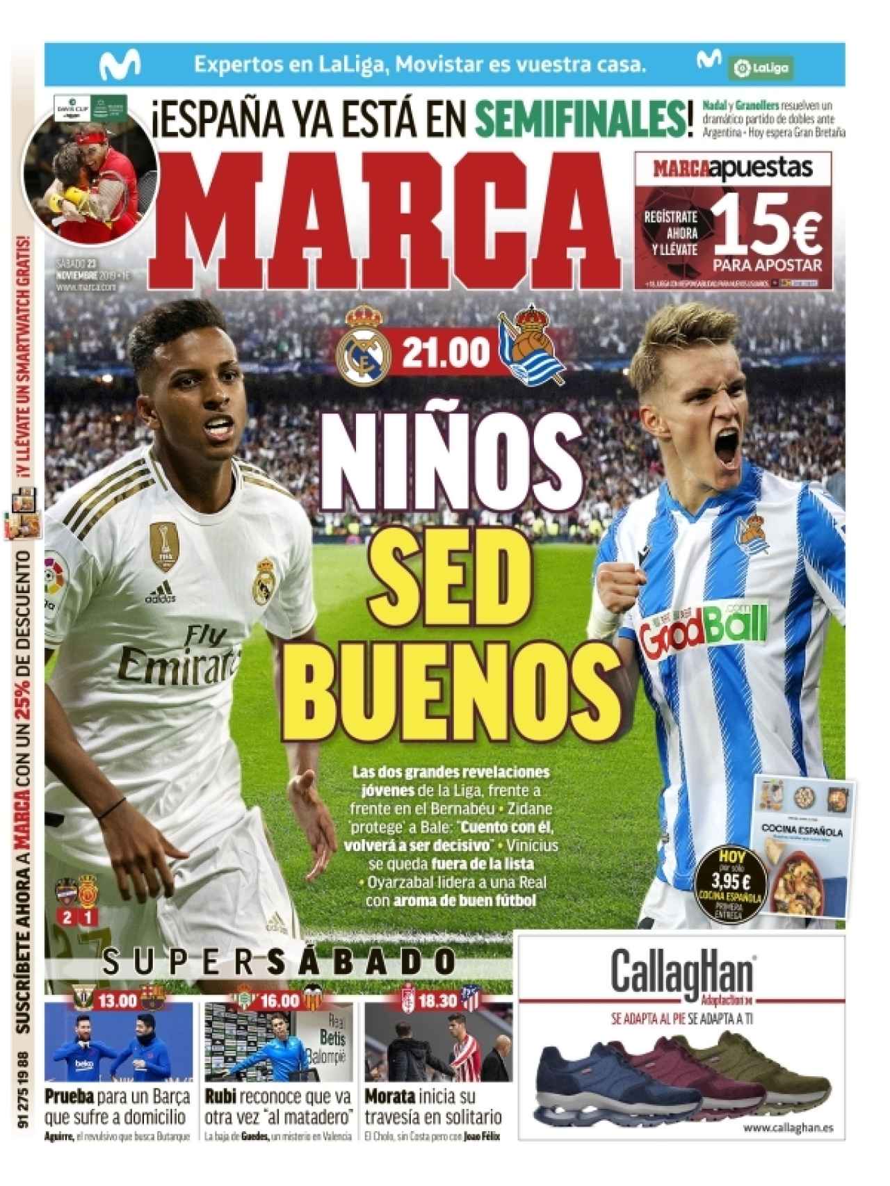 La portada del diario MARCA (23/11/2019)