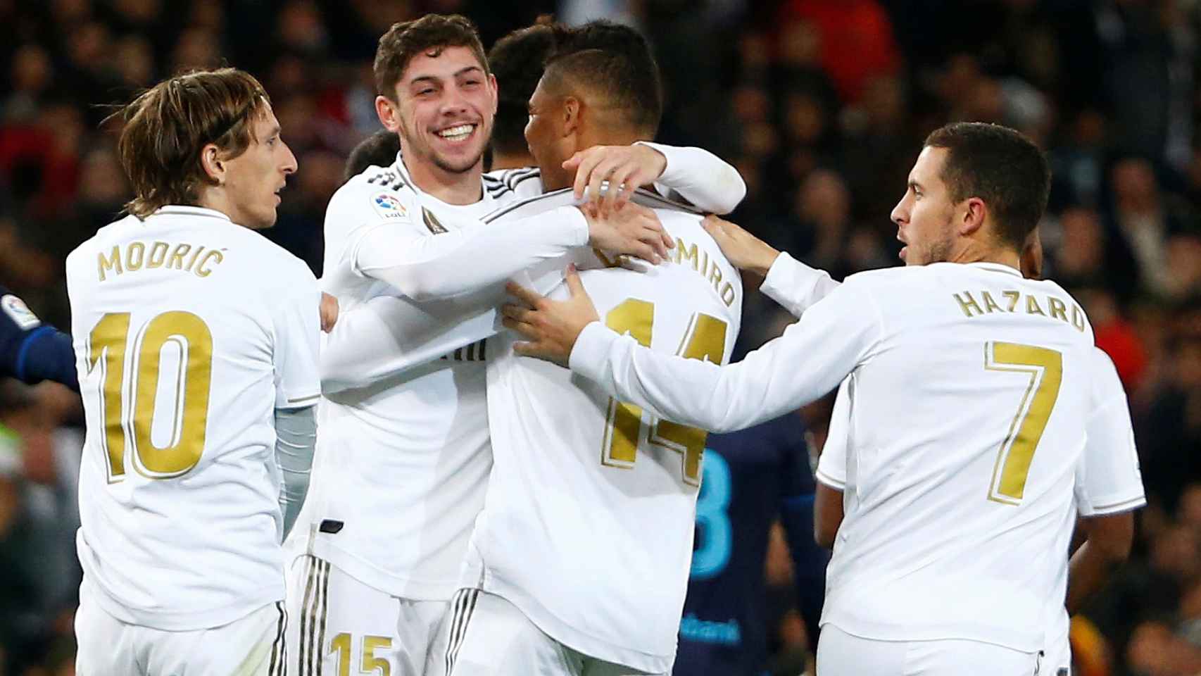 Fede Valverde celebra su gol a la Real Sociedad