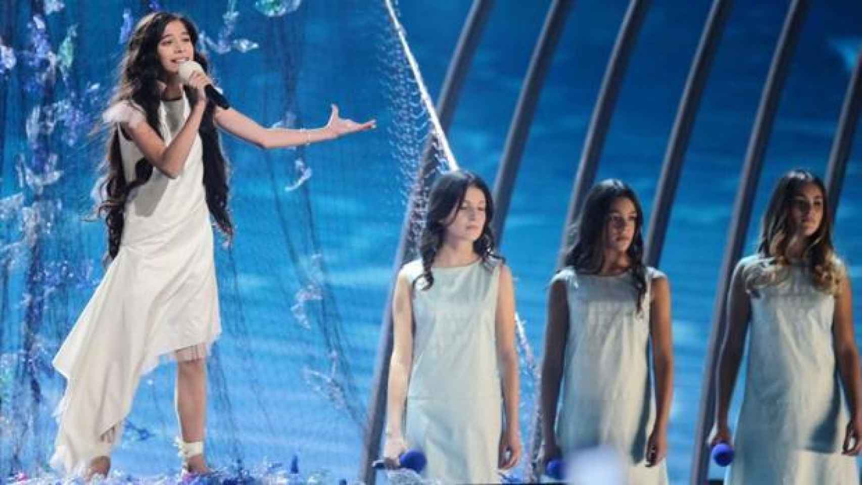 Melani García durante su actuación en Eurovisión Junior 2019.