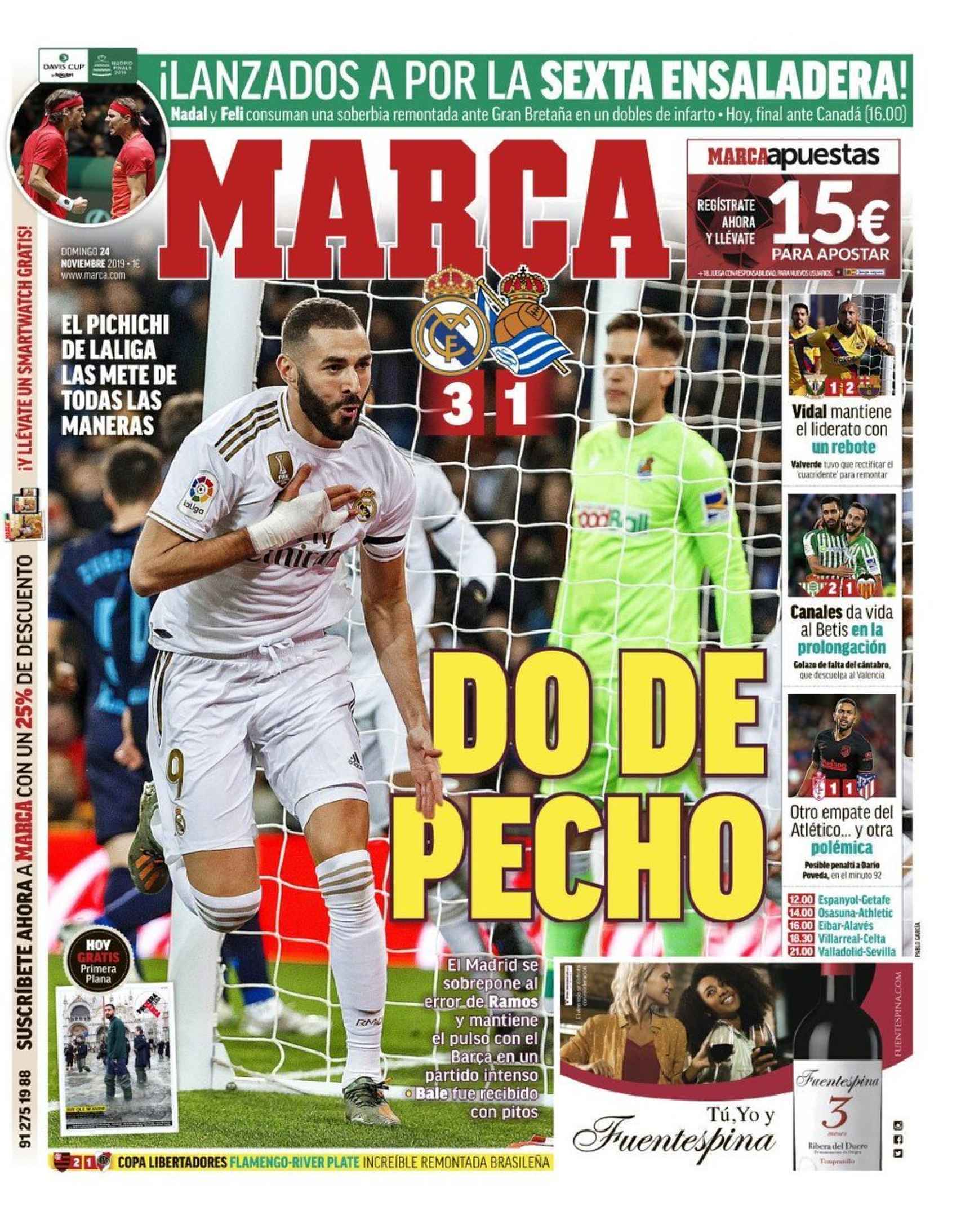 La portada del diario Marca (24/11/2019)