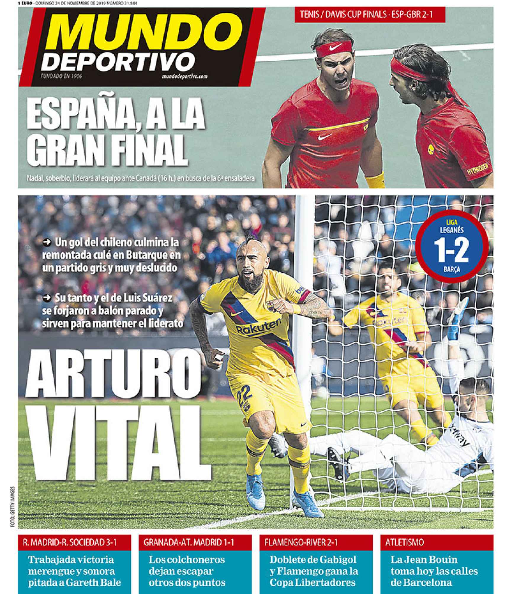 La portada del diario Mundo Deportivo (24/11/2019)