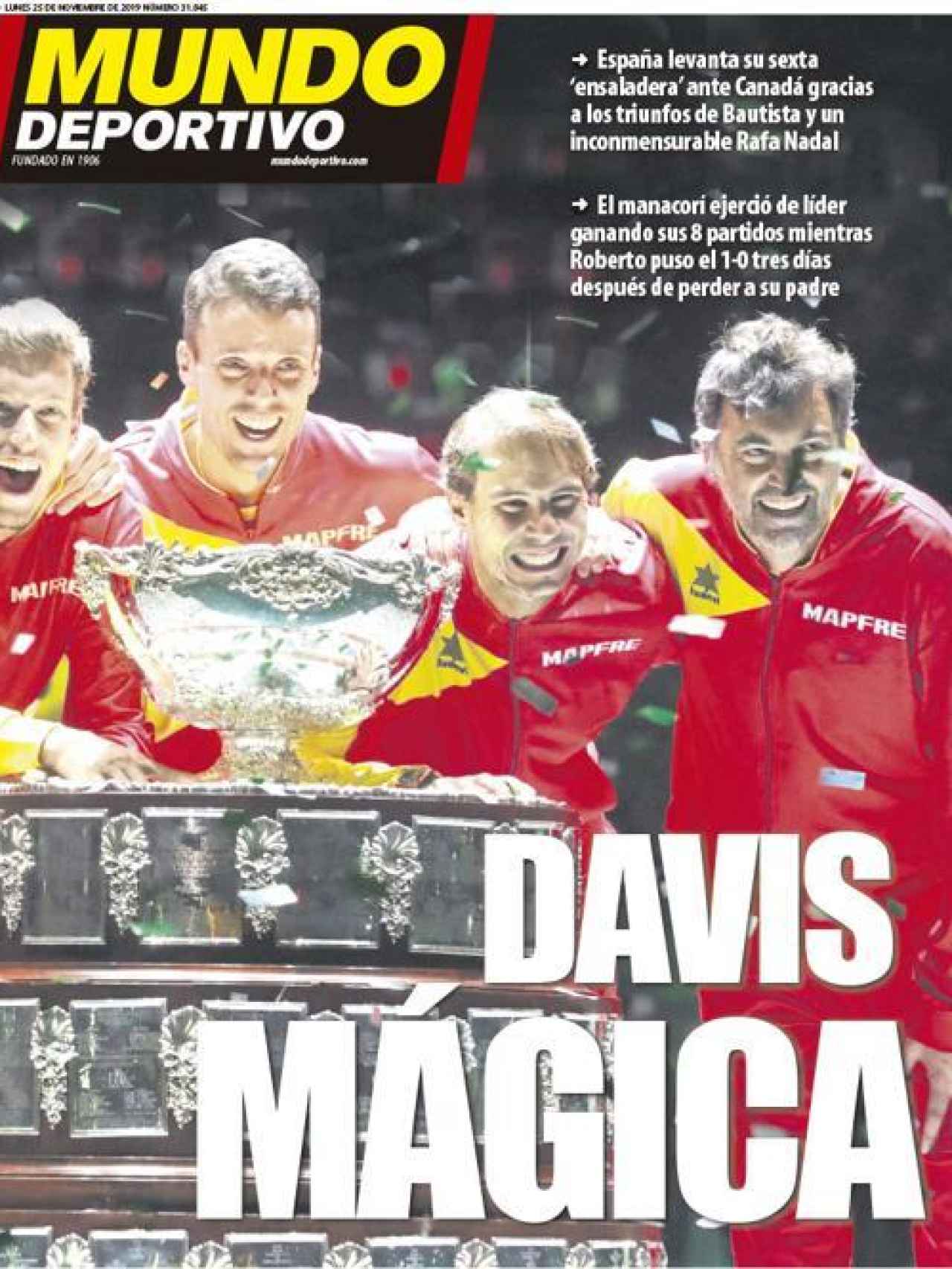 La portada del diario Mundo Deportivo (25/11/2019)