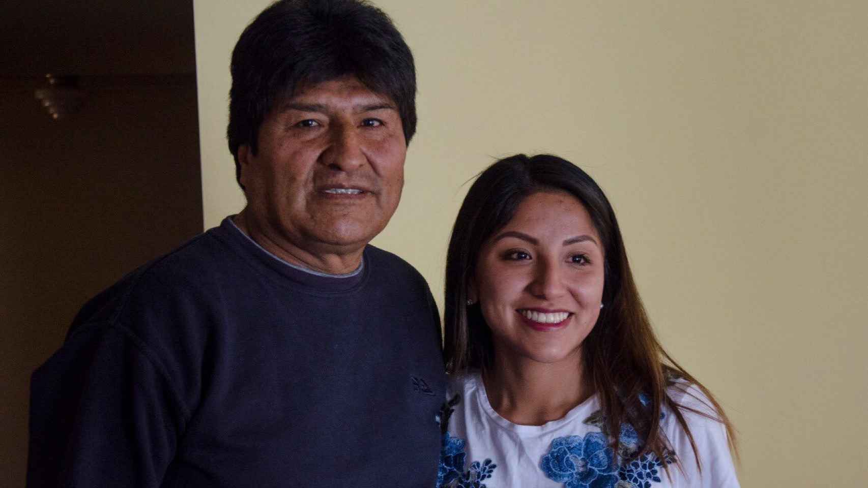 Evo Morales con su hija Evaliz en 2018.