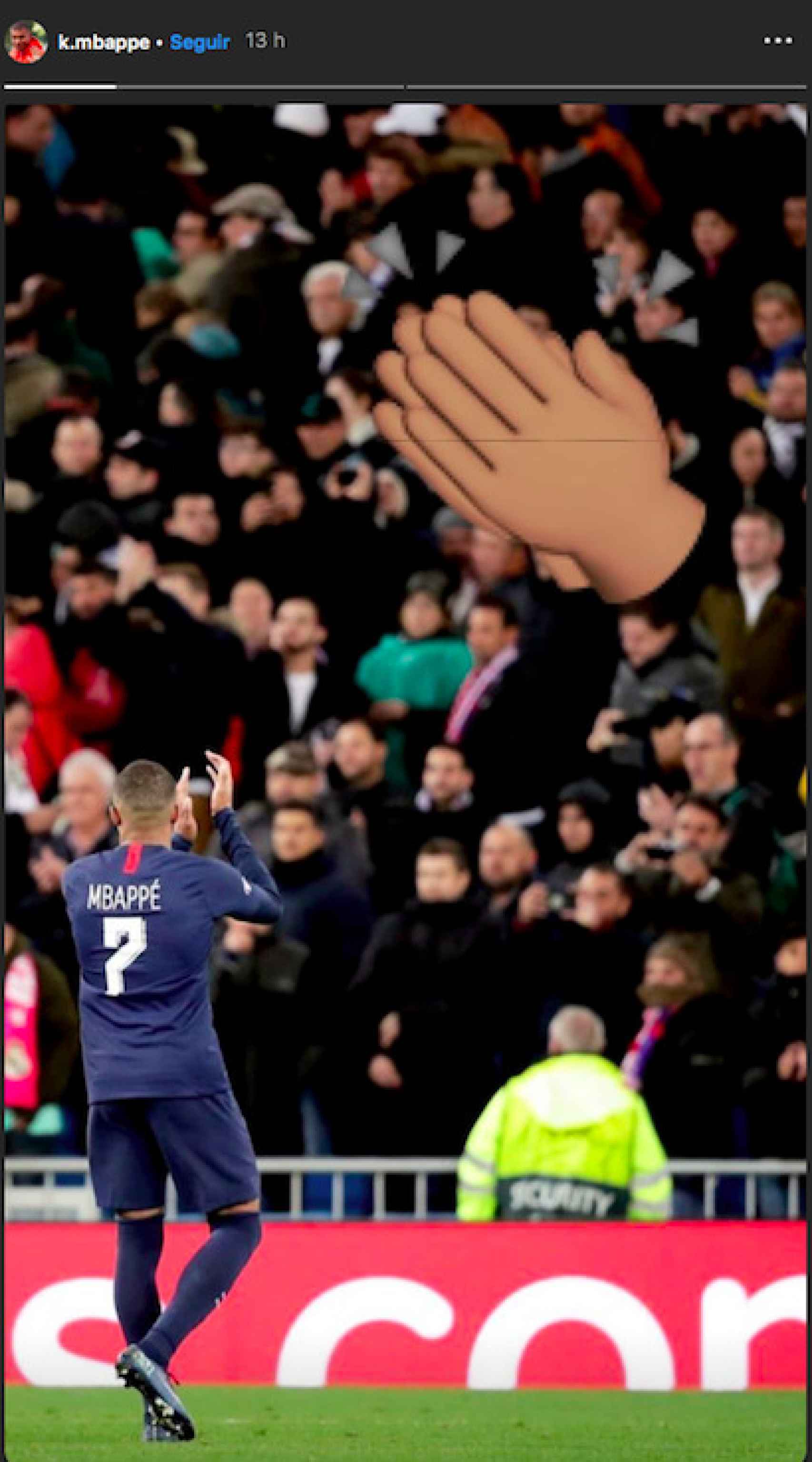 El aplauso de Mbappé al Santiago Bernabéu