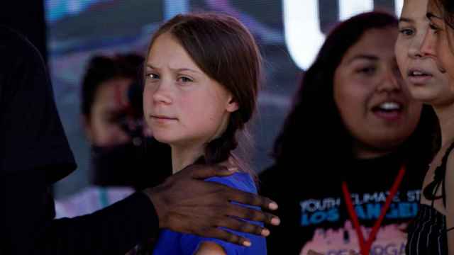 La activista sueca Greta Thunberg este noviembre en una manifestación contra la crisis climática en Los Ángeles, California.