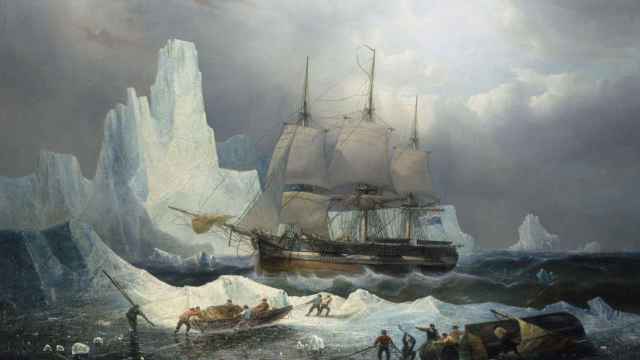 'Erebus en el hielo', un cuadro pintado en 1846 por François Etienne Musin.