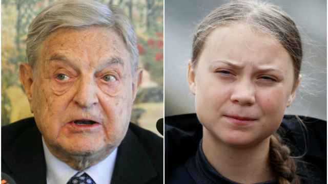 El millonario George Soros (izda.) y activista Greta Thunberg (dcha.)