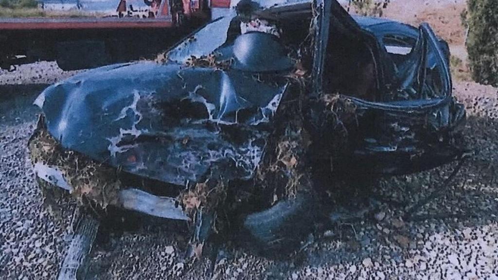El coche de Marta Soria, tras el siniestro.