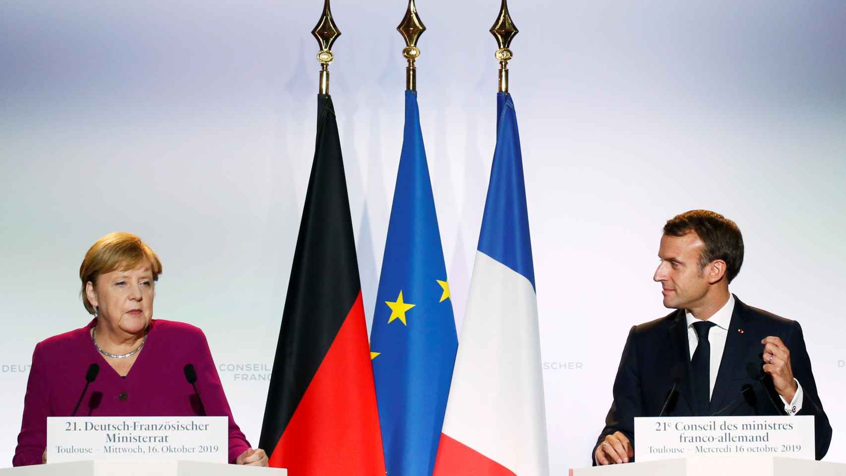Angela Merkel y Emmanuel Macron se han peleado públicamente sobre el papel de la OTAN