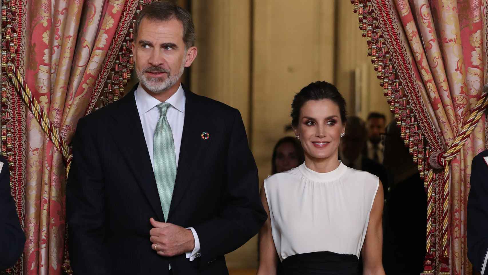 Los Reyes durante su recepción en Madrid con motivo de la Cumbre Climática.