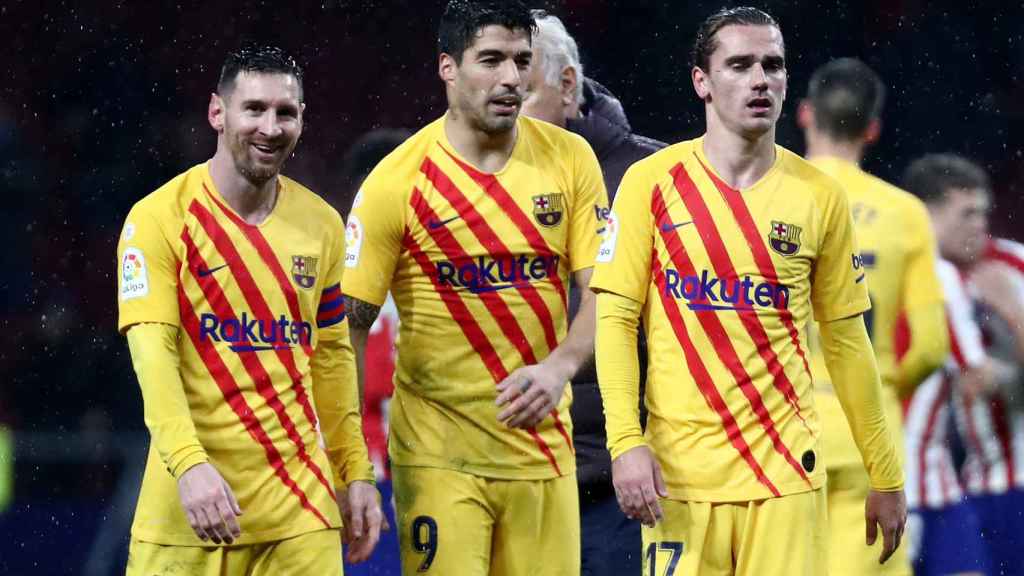 Messi, Griezmann y Suárez en el Wanda