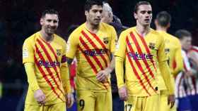 Messi, Griezmann y Suárez en el Wanda
