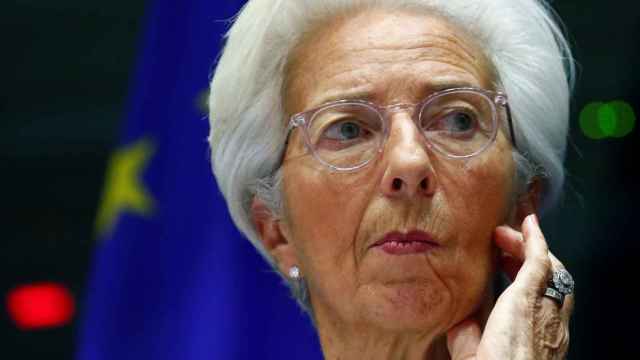 Christine Lagarde, durante su comparecencia este lunes en la Eurocámara