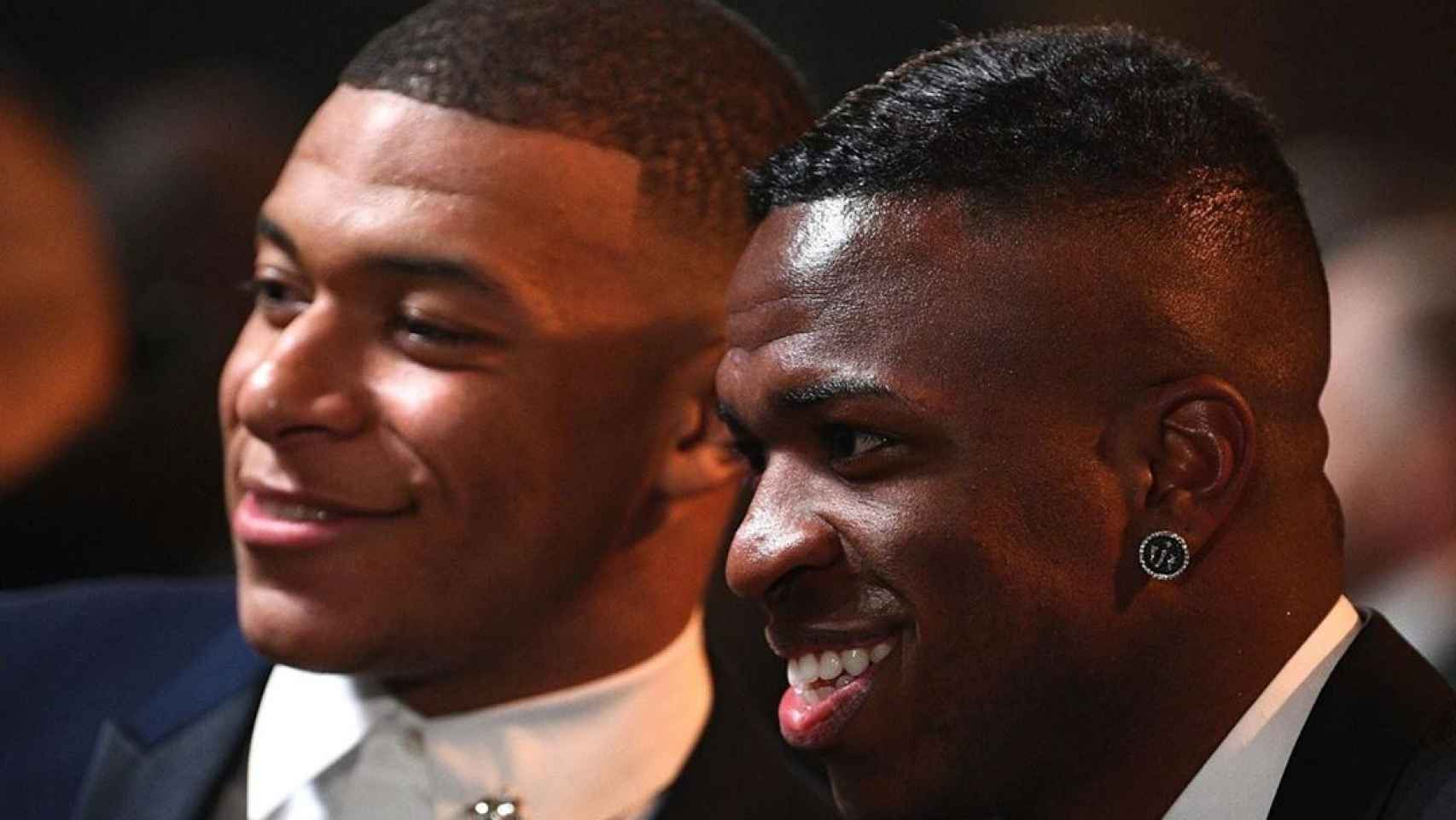 Mbappé y Vinicius, en la gala del Balón de Oro 2019